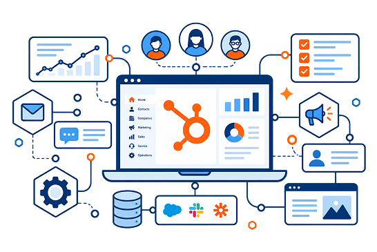 HubSpot CRM Ecosystem Dashboard Illustration 1